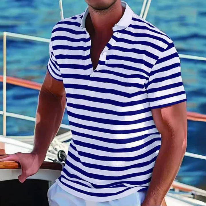 Wout | Men's Retro Striped Polo Shirt