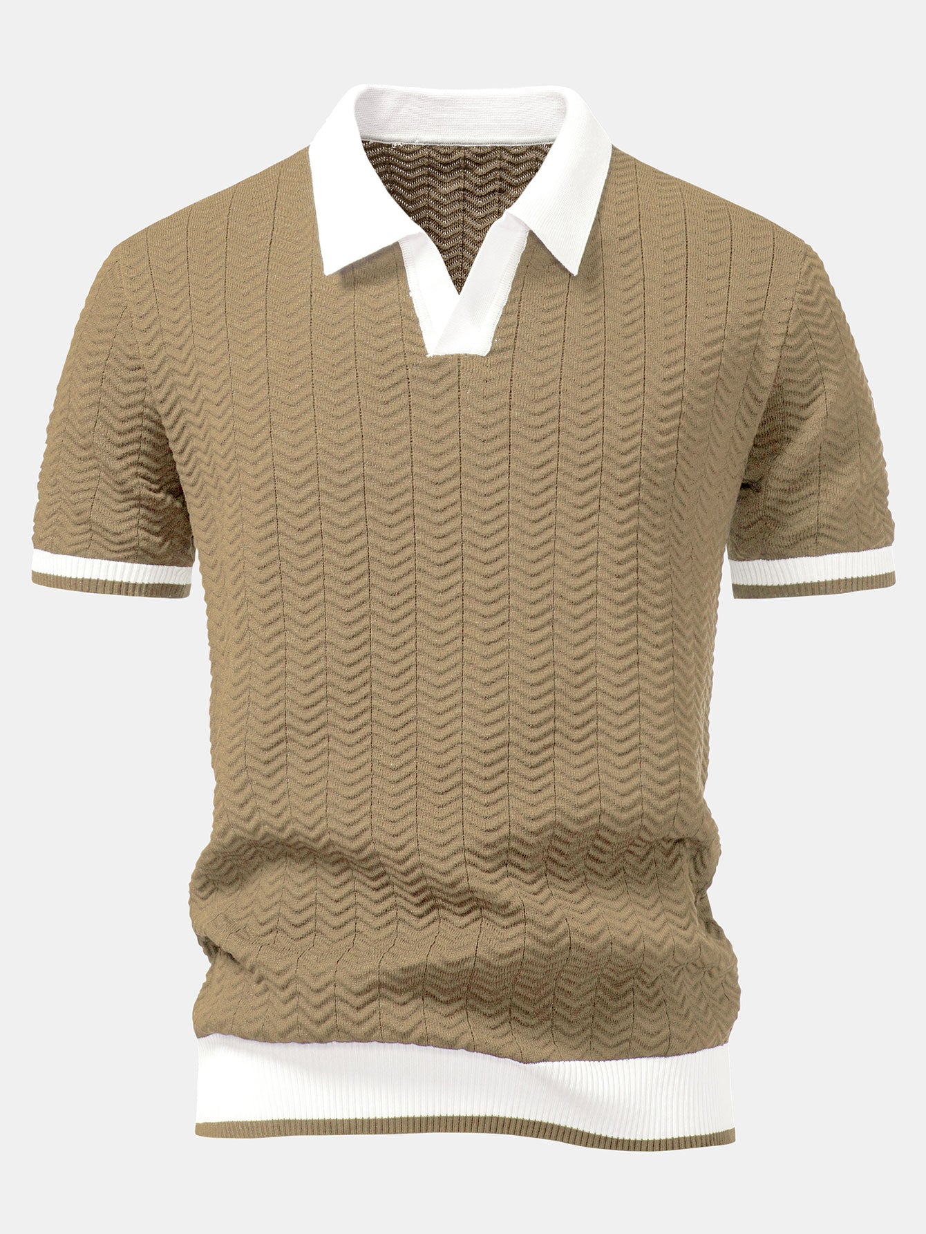 Connor | Men's Textured V Neck Polo Shirt