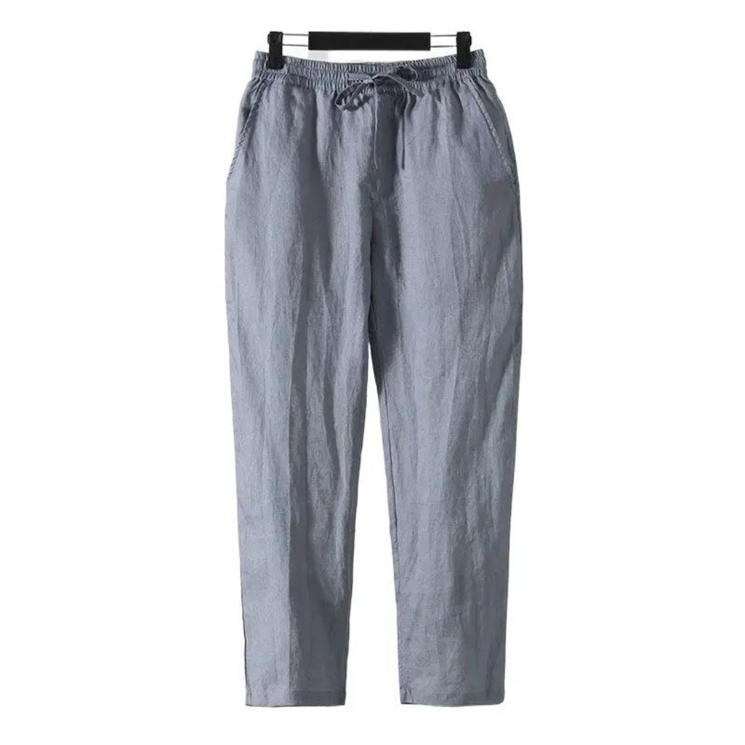 Elijah | Men's Straight Fit Linen Comfort Trousers