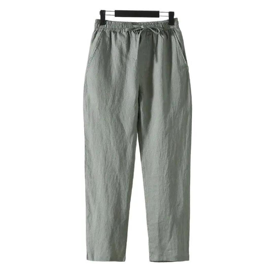 Elijah | Men's Straight Fit Linen Comfort Trousers