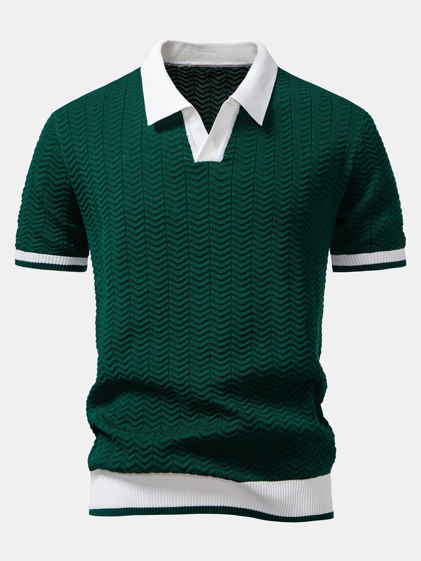 Connor | Men's Textured V Neck Polo Shirt