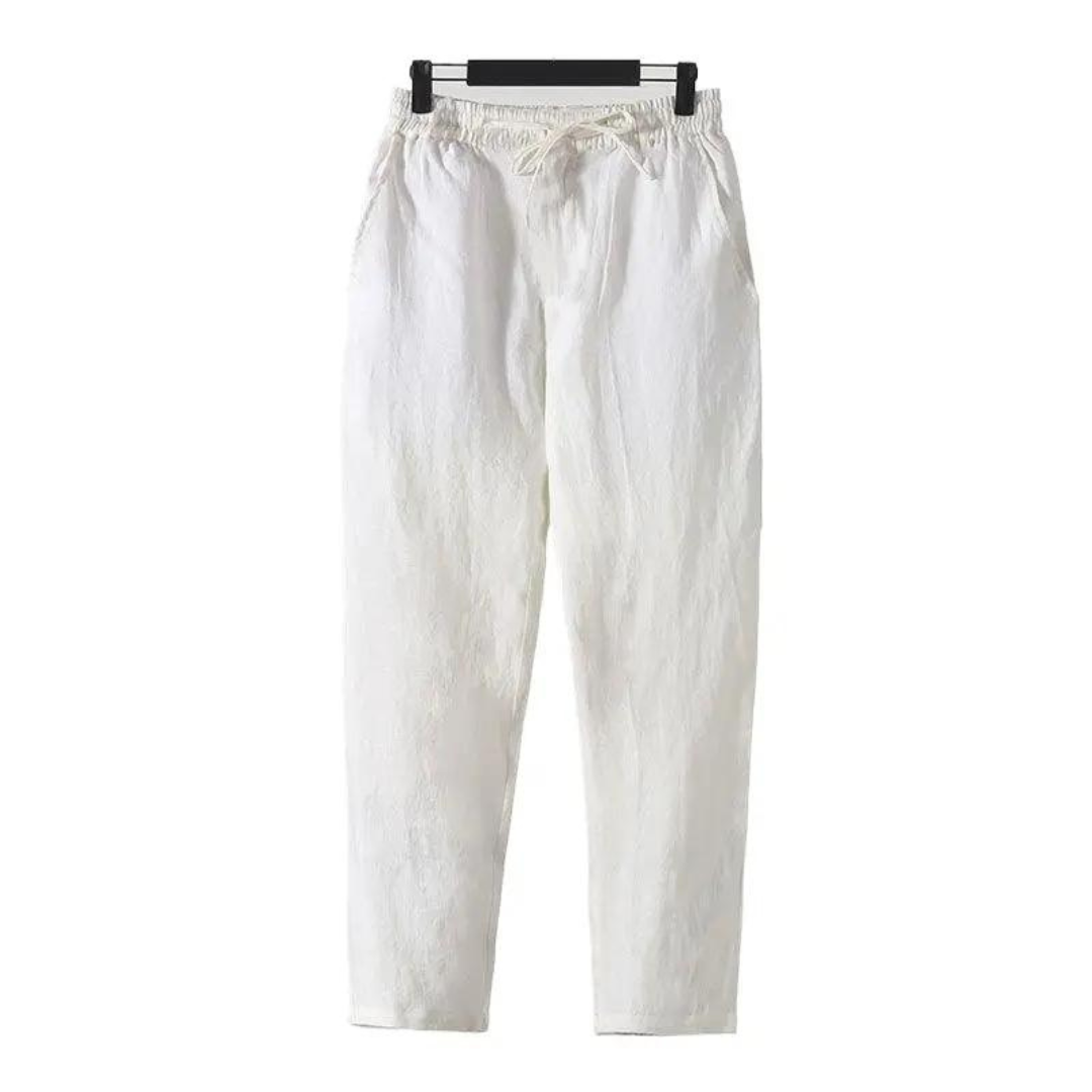 Elijah | Men's Straight Fit Linen Comfort Trousers