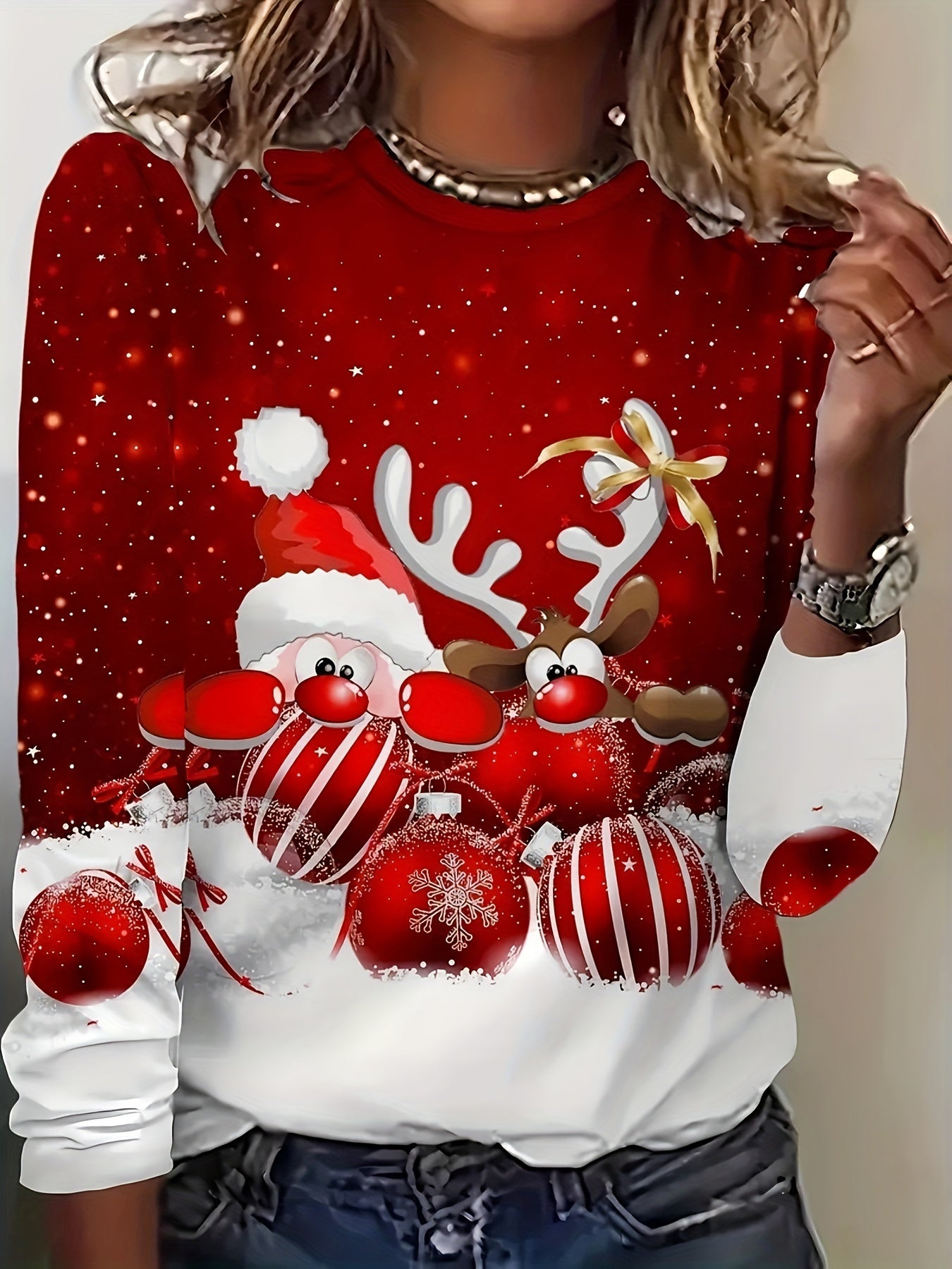 Christmas Long Sleeve T-Shirt for Women – Festive Graphic Top