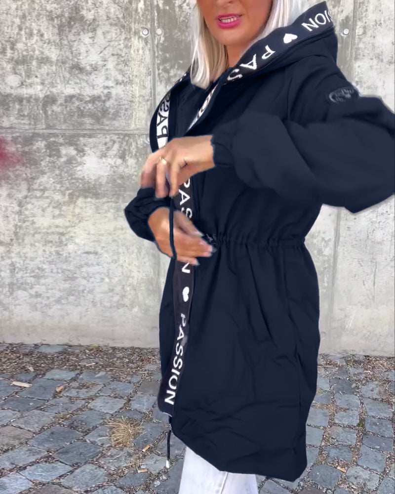 Black hoodie with "Passionš¤" print