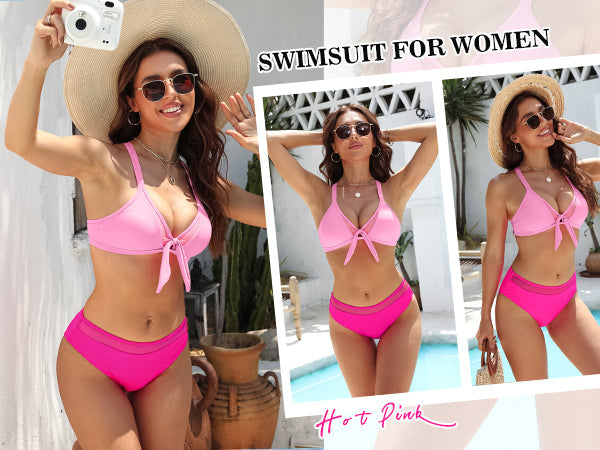 Push Up Sexy Mesh Swimsuit Women Cheeky 2 Piece Bikini Set