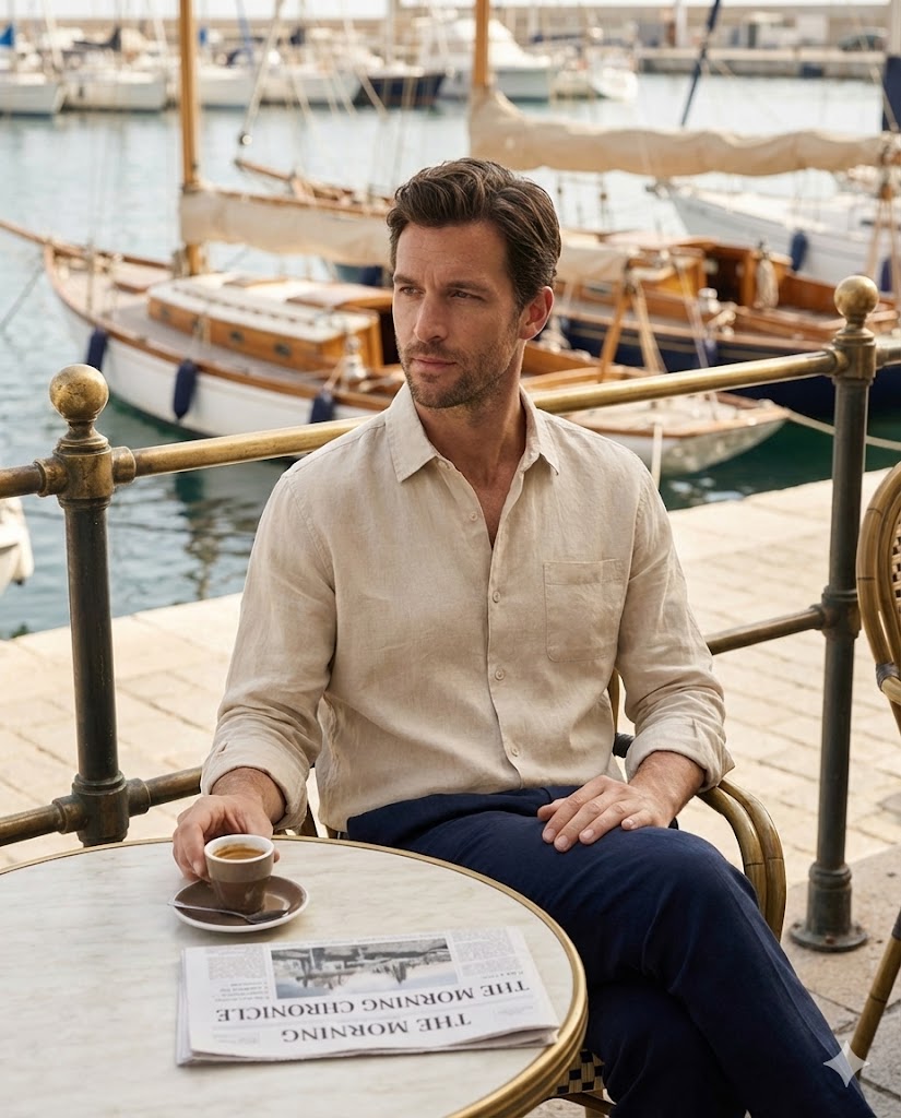 HARBOUR POINT – 100% Linen Shirt