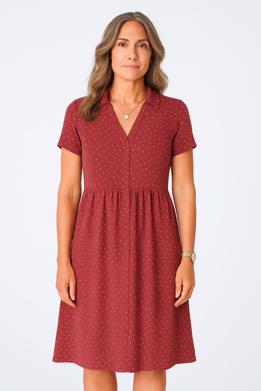 Everleigh Melbourne β Polka Dot Midi Dress with V-Neckline