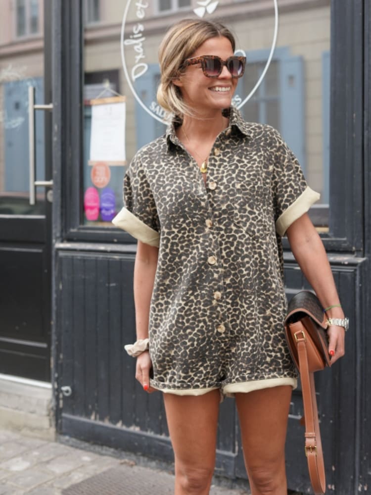 Tracy | Trendy Mini Cheetah Printed Romper for Casual Chic