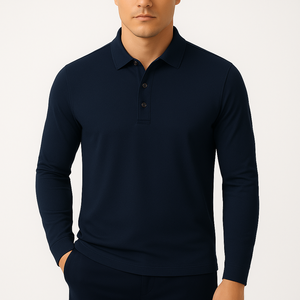 Lightweight Long Sleeve Polo Shirt
