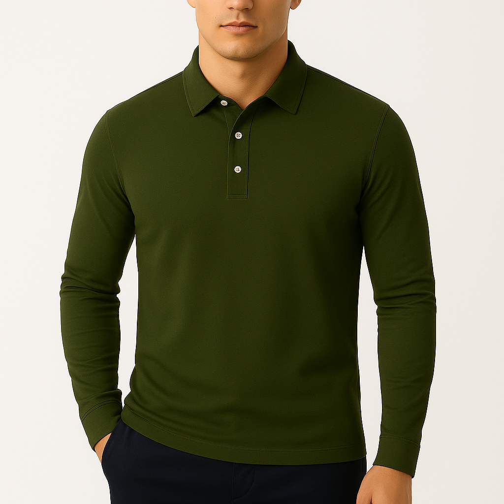 Lightweight Long Sleeve Polo Shirt