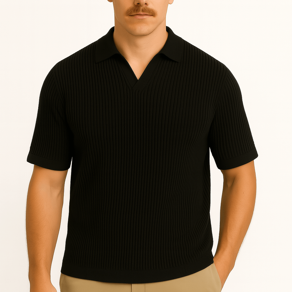 Waffle Knit Polo Shirt