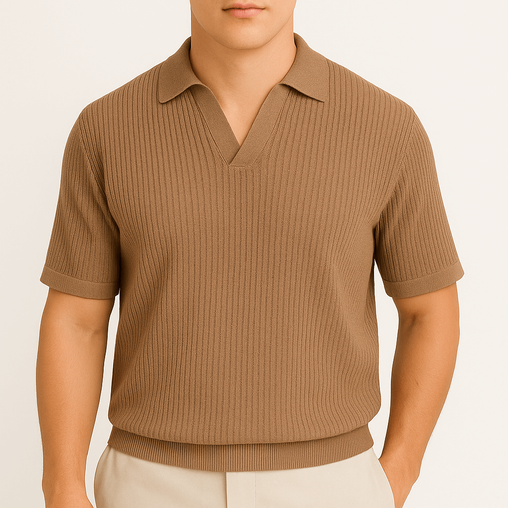 Waffle Knit Polo Shirt