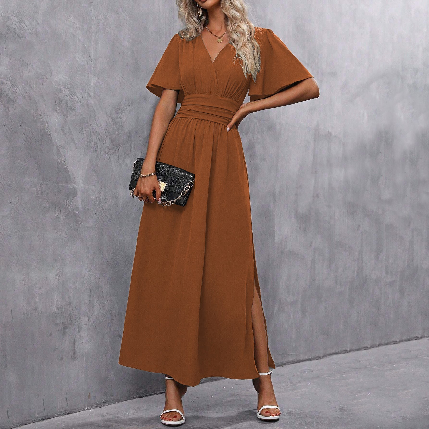 Elegant Women's Maxi Wrap Dress – Summer Dress for Weddings, Parties & Evenings – Plus Size – Boho & Chic Style