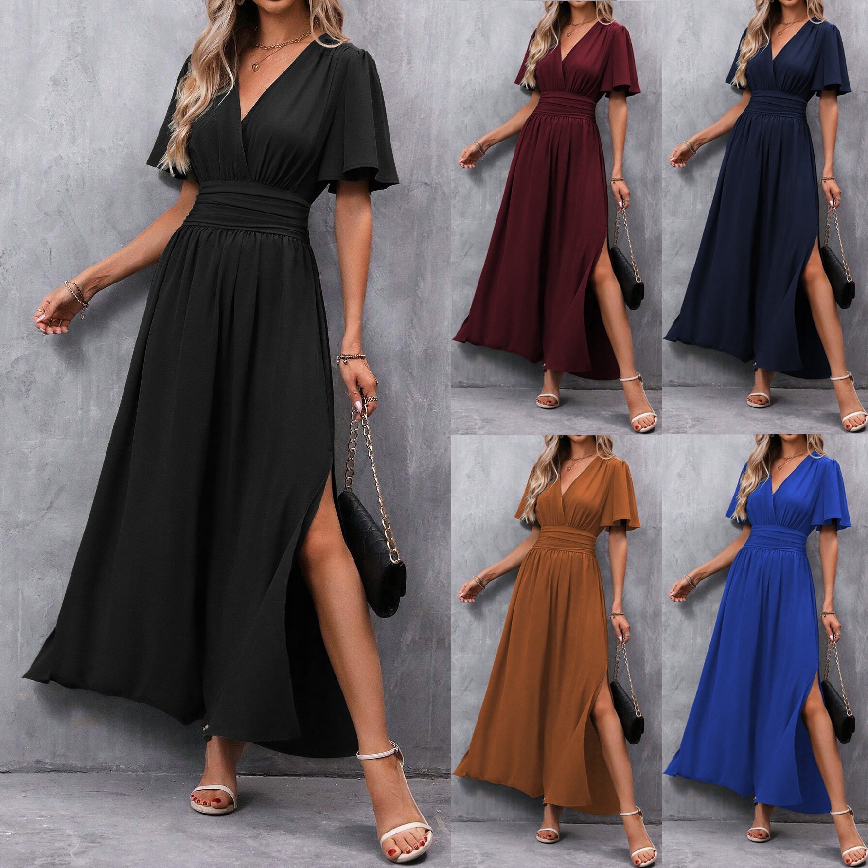 Elegant Women's Maxi Wrap Dress – Summer Dress for Weddings, Parties & Evenings – Plus Size – Boho & Chic Style