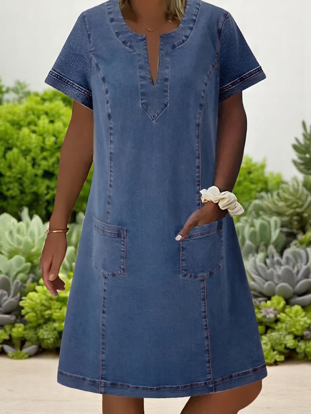Savannah | Chic Soft Denim Midi Dress for Effortless Style