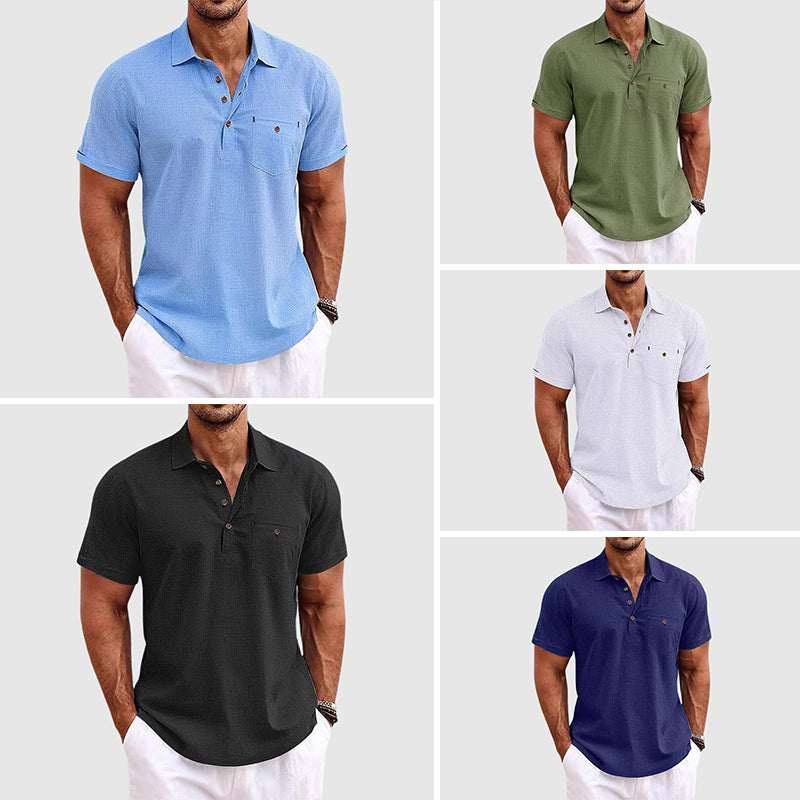 Eli | Men's Linen Polo Shirt