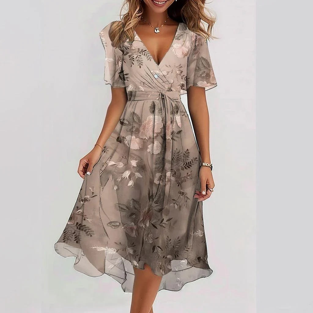 Lila | Elegant Floral Midi Summer Dress