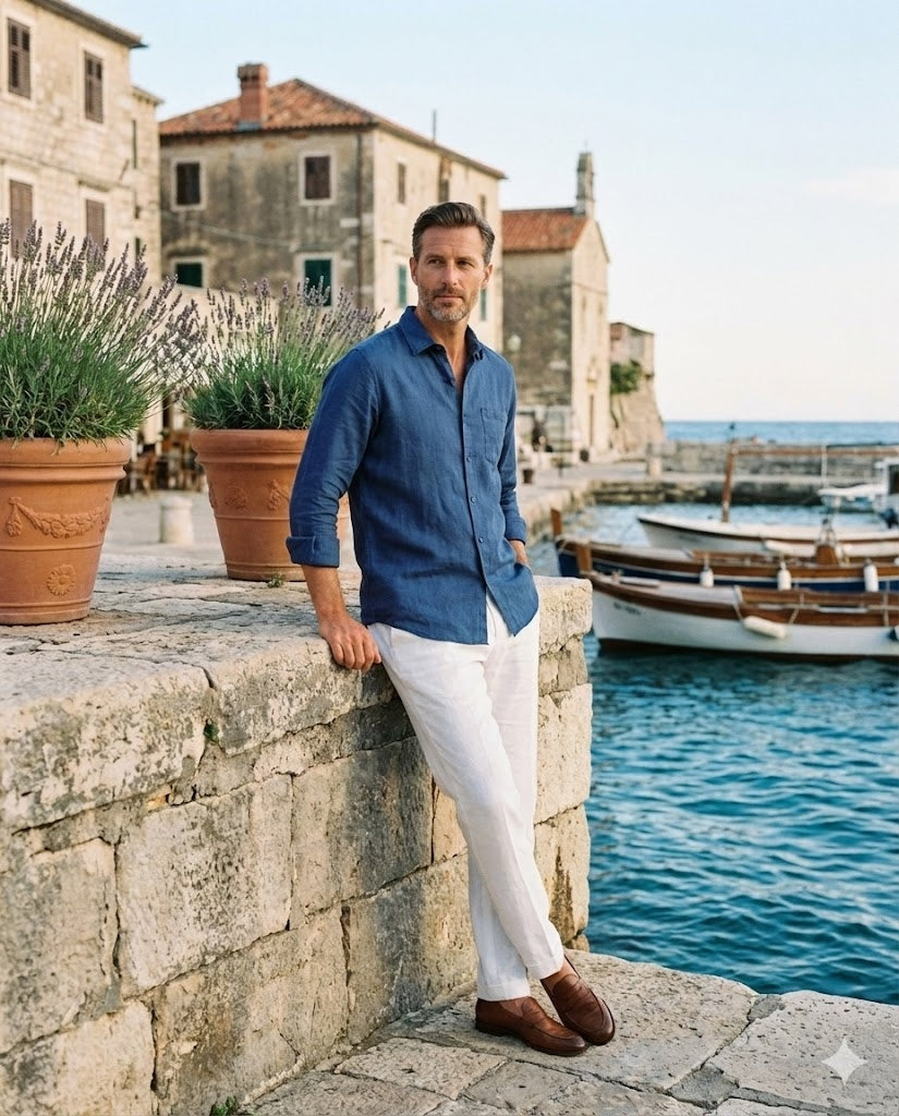 HARBOUR POINT – 100% Linen Shirt