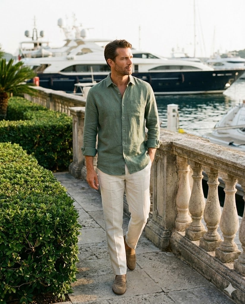 HARBOUR POINT – 100% Linen Shirt