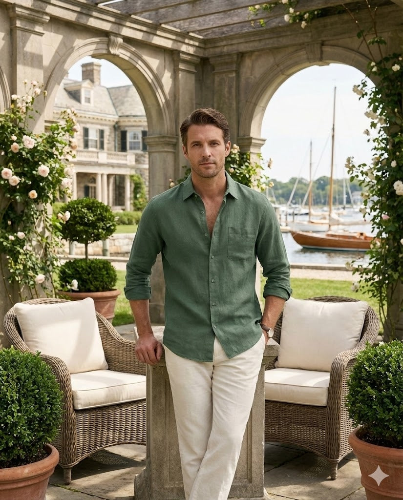 HARBOUR POINT – 100% Linen Shirt