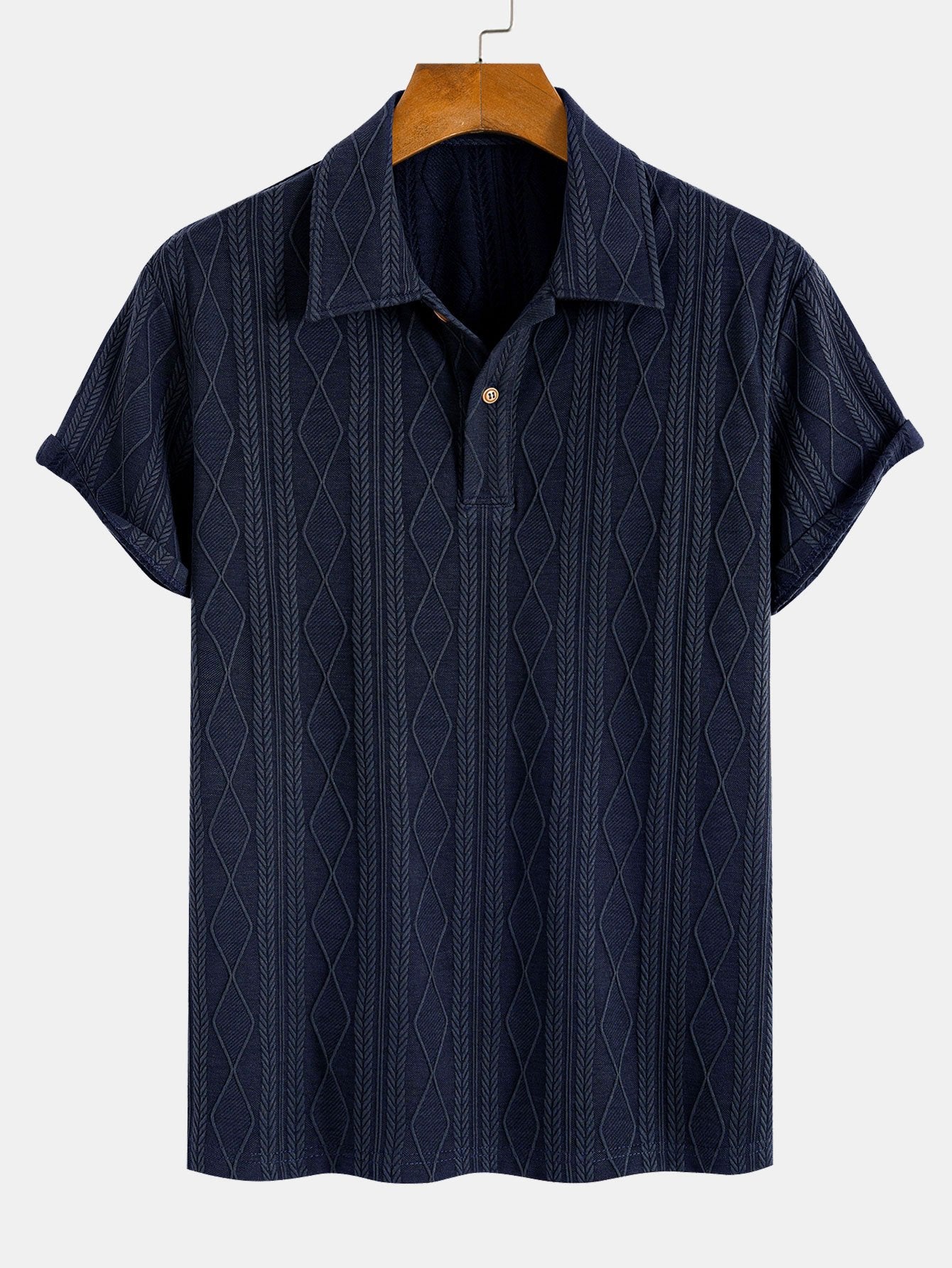 Angus | Men's Geometric Jacquard Polo Shirt