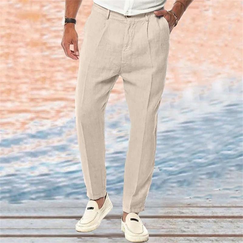 Zachary | Men's Loose Straight-Fit Linen Casual Trousers