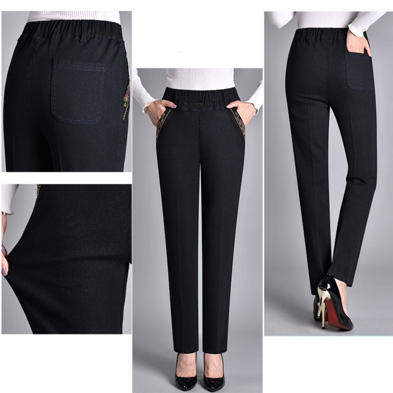 Olivia | Women's Jeans with Side Pockets and Elastic Waist