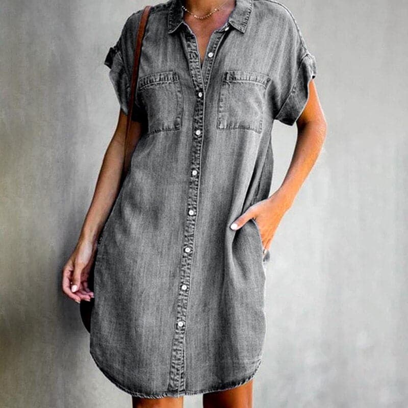 Cynthia | Casual Denim Dress with Button Closure