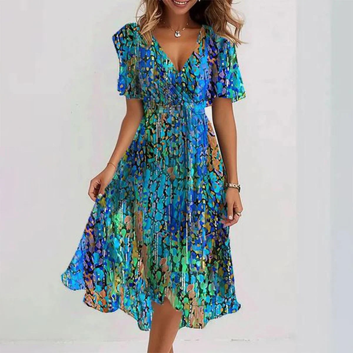 Lila | Elegant Floral Midi Summer Dress