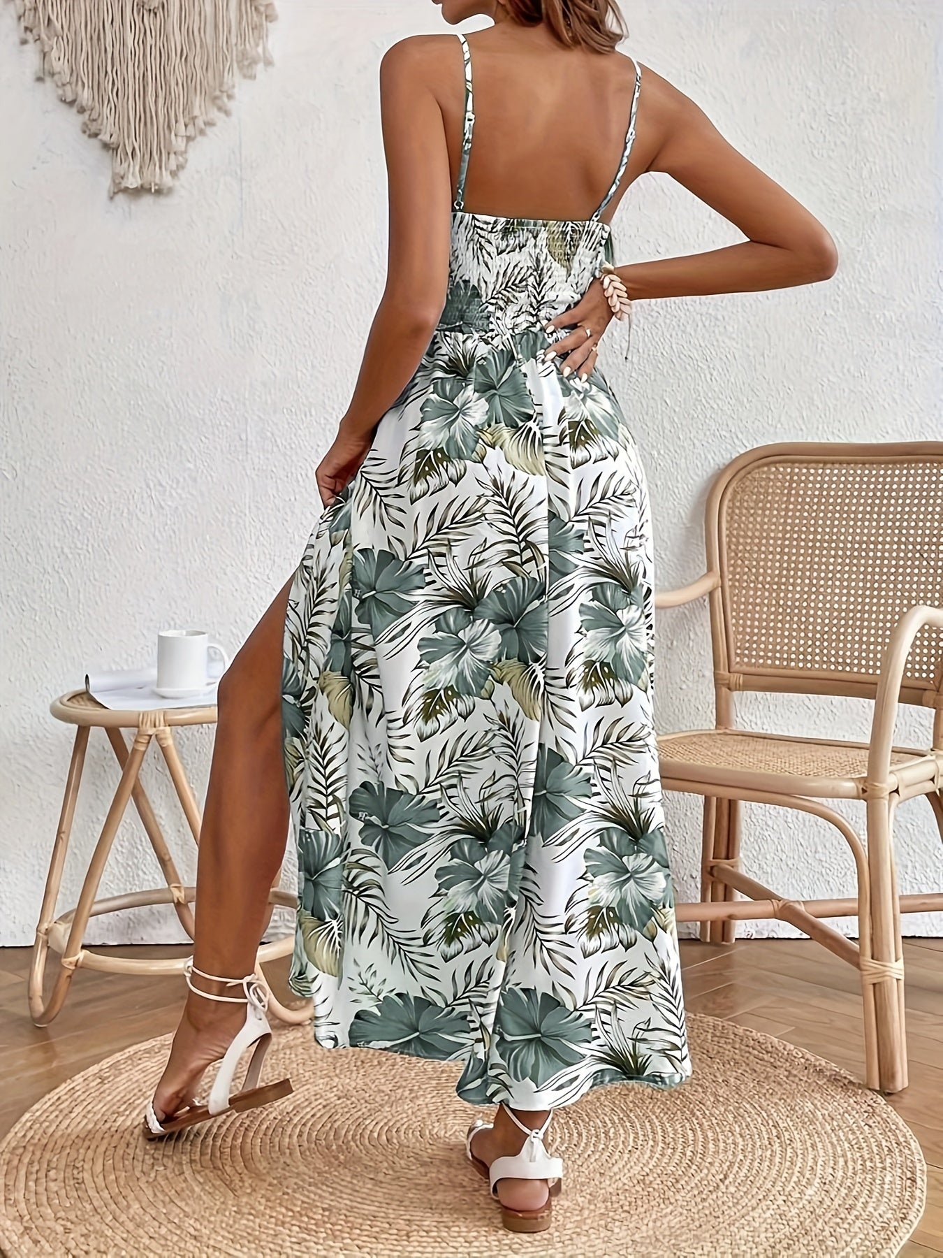 Matilda | Floral Summer Dress - Sleeveless Split Maxi