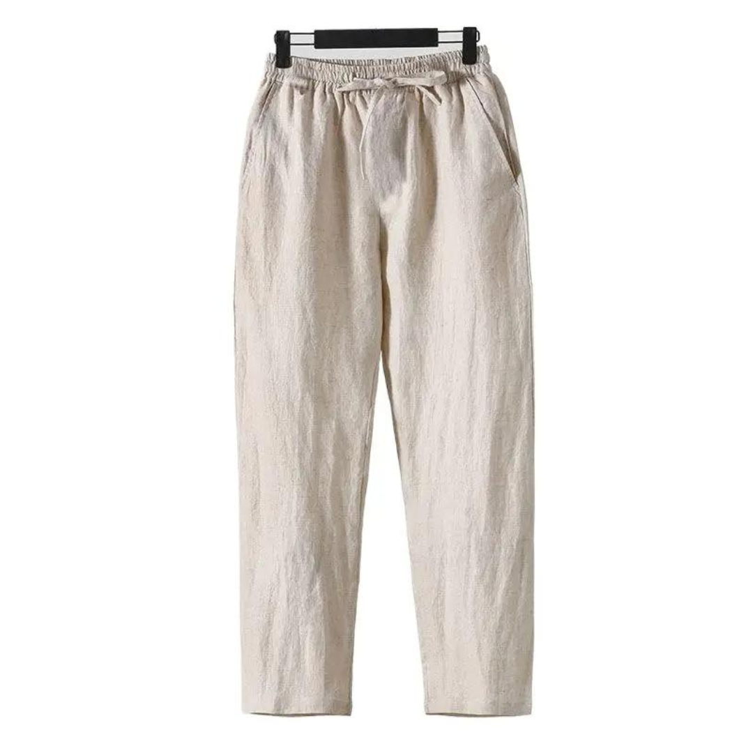 Elijah | Men's Straight Fit Linen Comfort Trousers