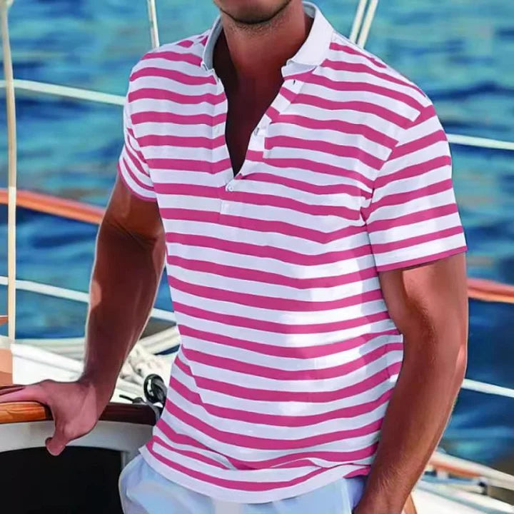 Wout | Men's Retro Striped Polo Shirt