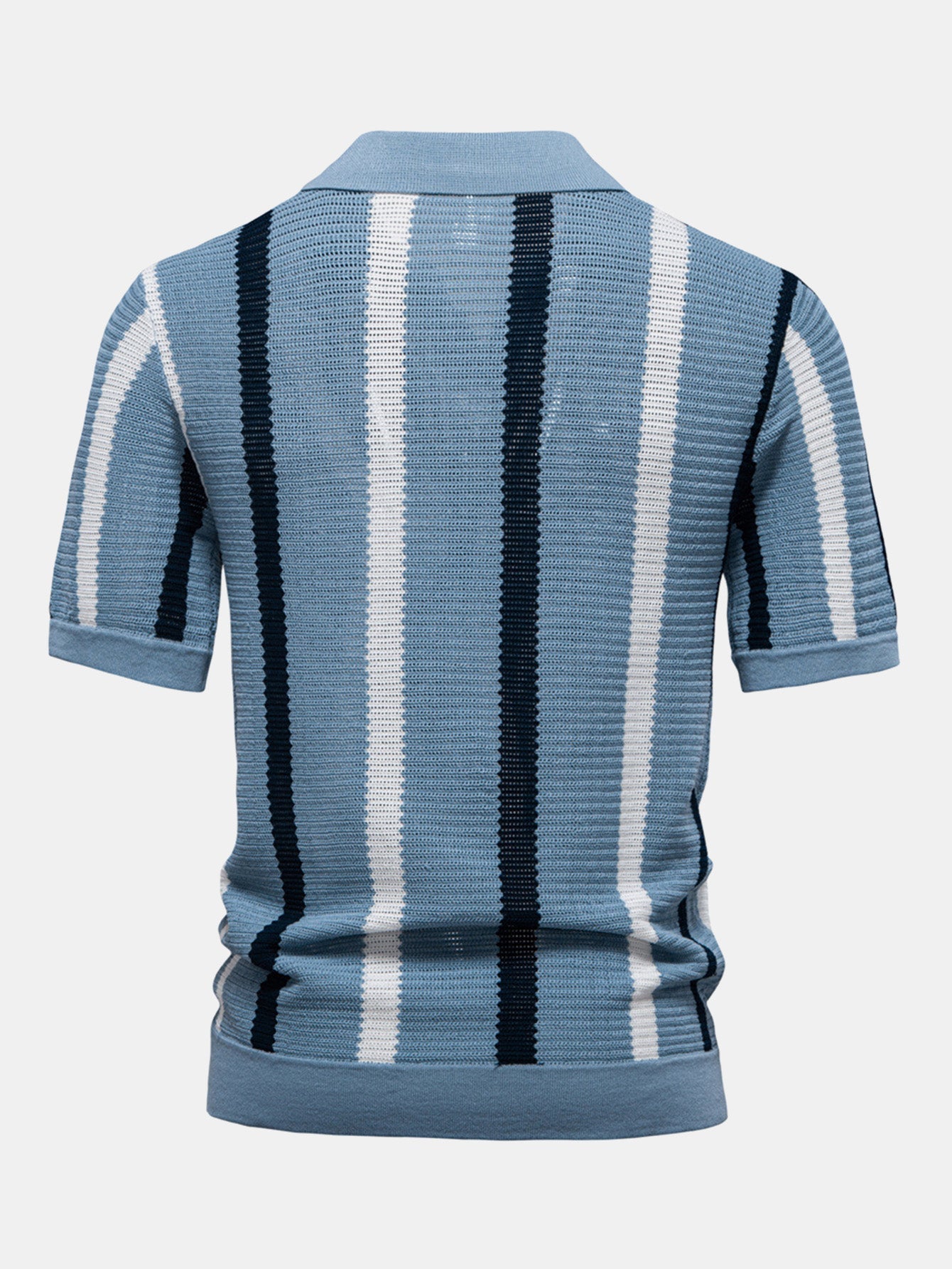 Lucas | Men's Stripe Knit Polo Shirt