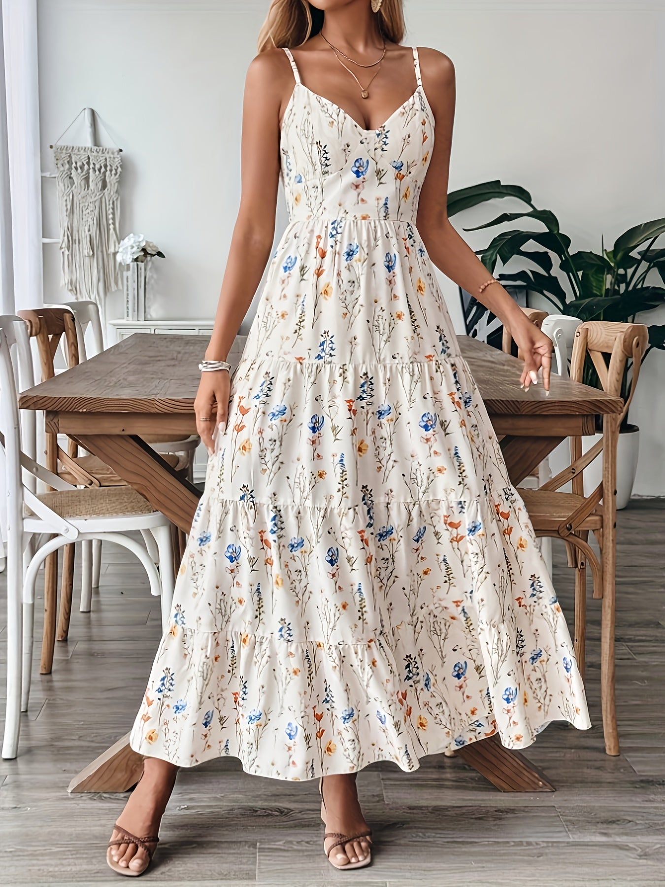 Aria – Floral Print Off-Shoulder Summer Dress