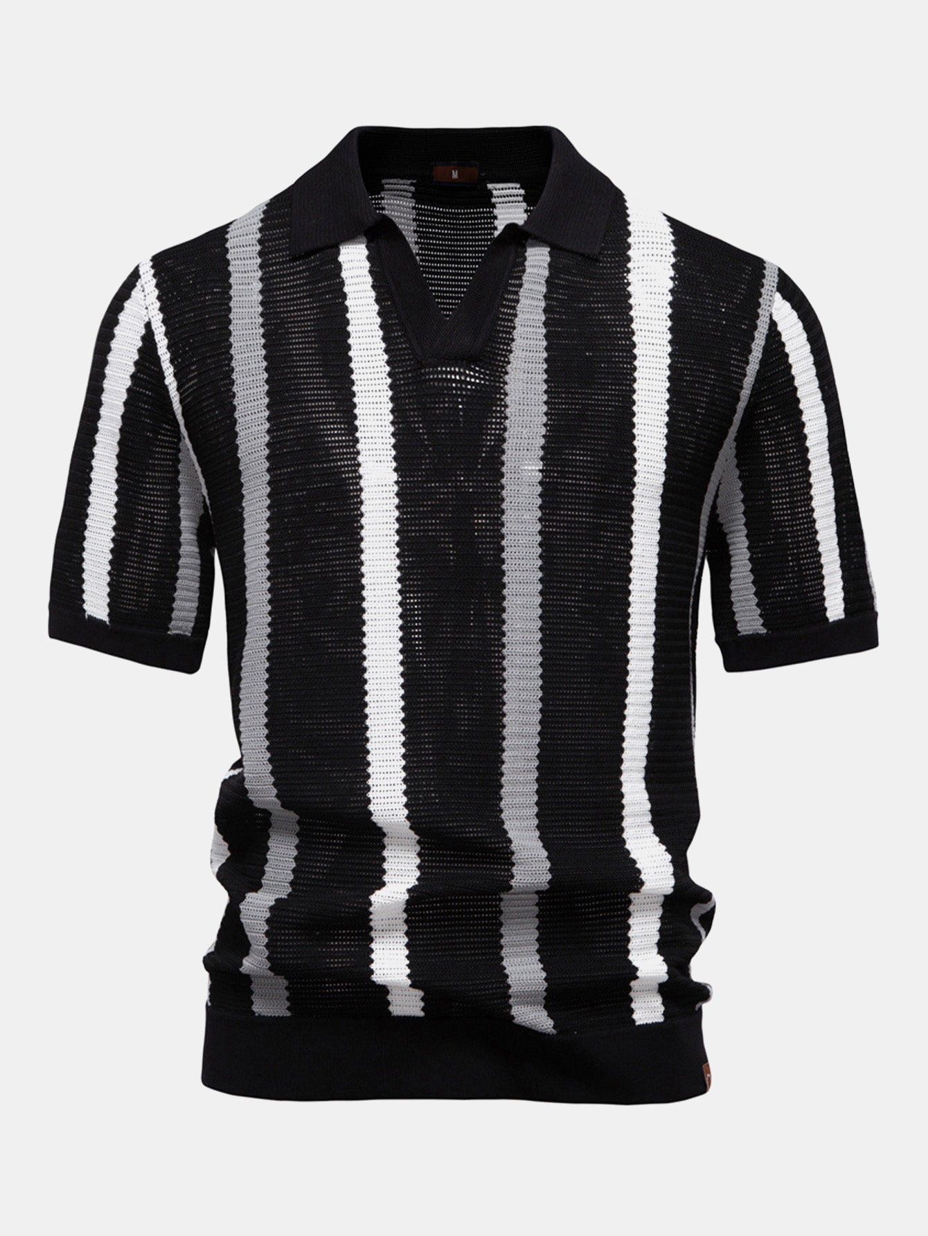 Lucas | Men's Stripe Knit Polo Shirt