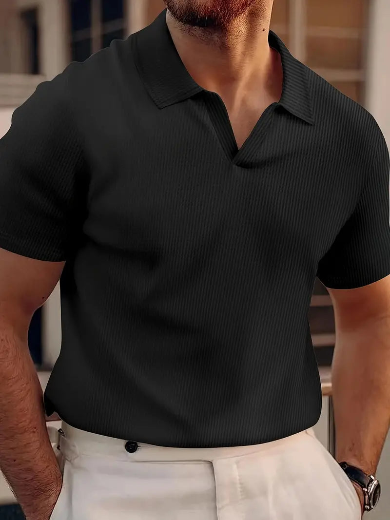 Liam | Men's V-Neck Short Sleeve Polo Shirt