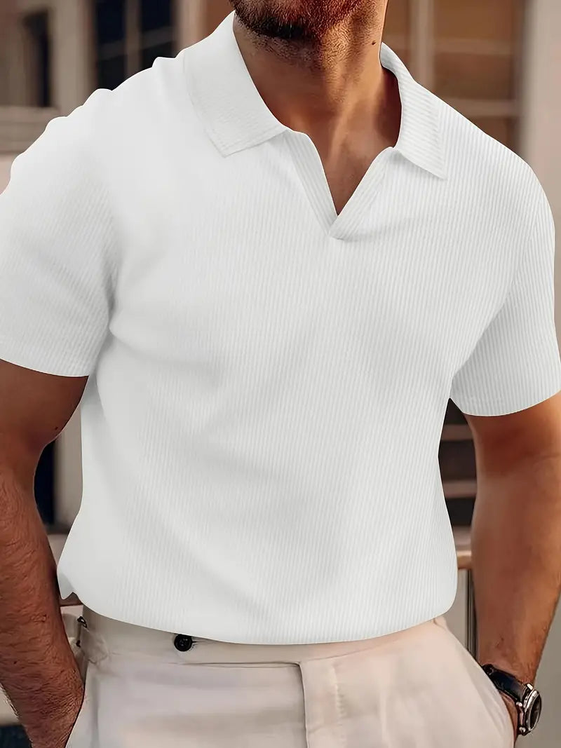 Liam | Men's V-Neck Short Sleeve Polo Shirt
