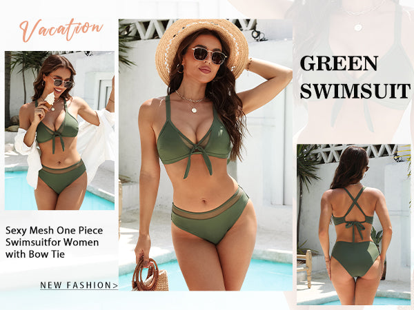 Push Up Sexy Mesh Swimsuit Women Cheeky 2 Piece Bikini Set