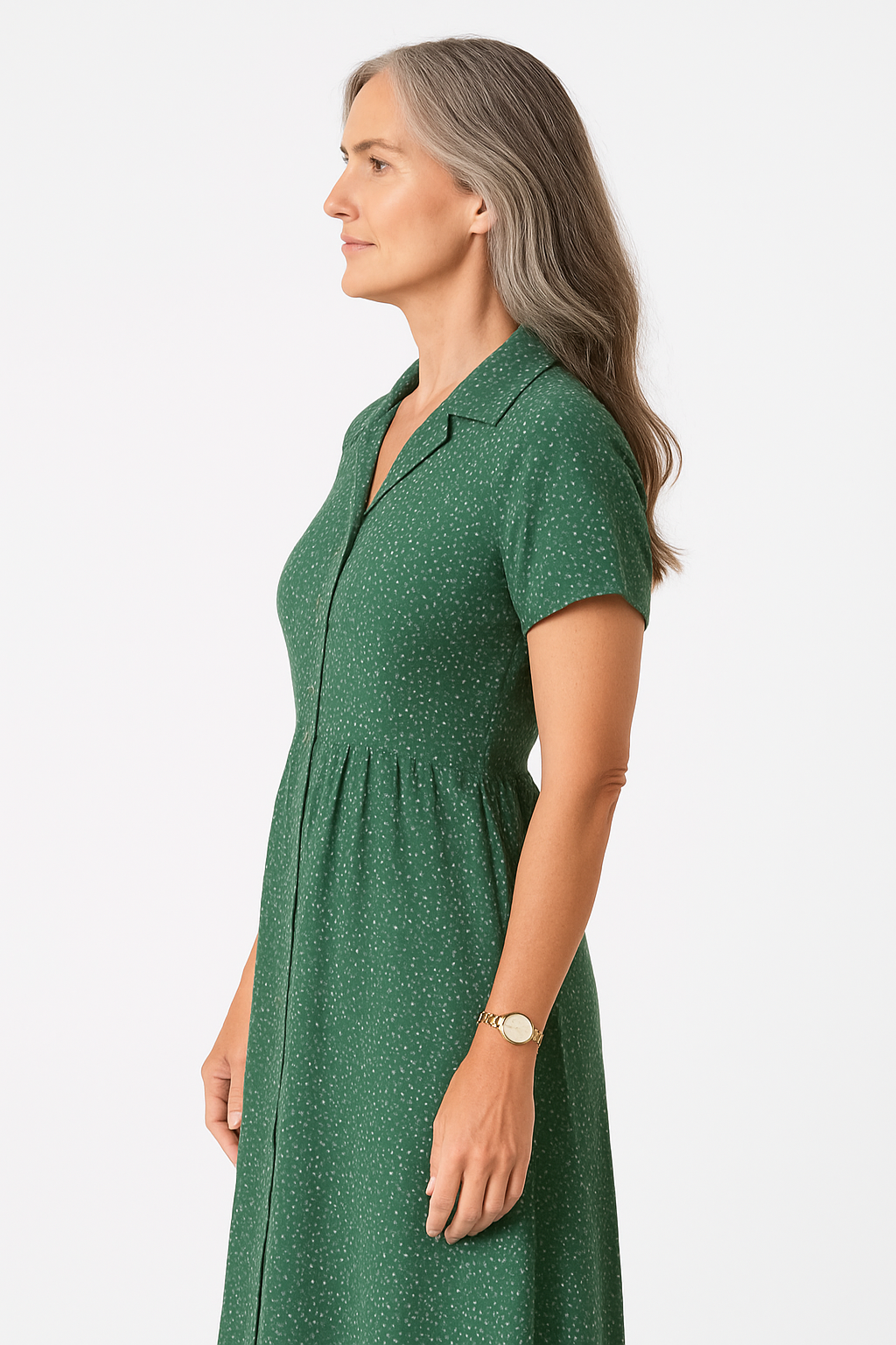 Everleigh Melbourne – Polka Dot Midi Dress with V-Neckline