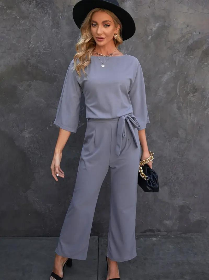 Kathleen | Women's Tie Waist Maxi Jumpsuit