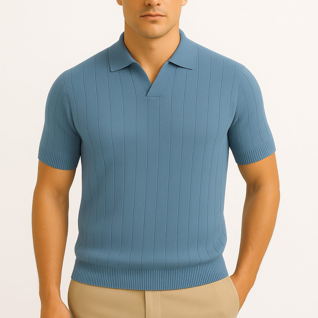 Striped Cotton Polo Shirt