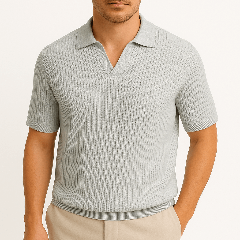 Waffle Knit Polo Shirt