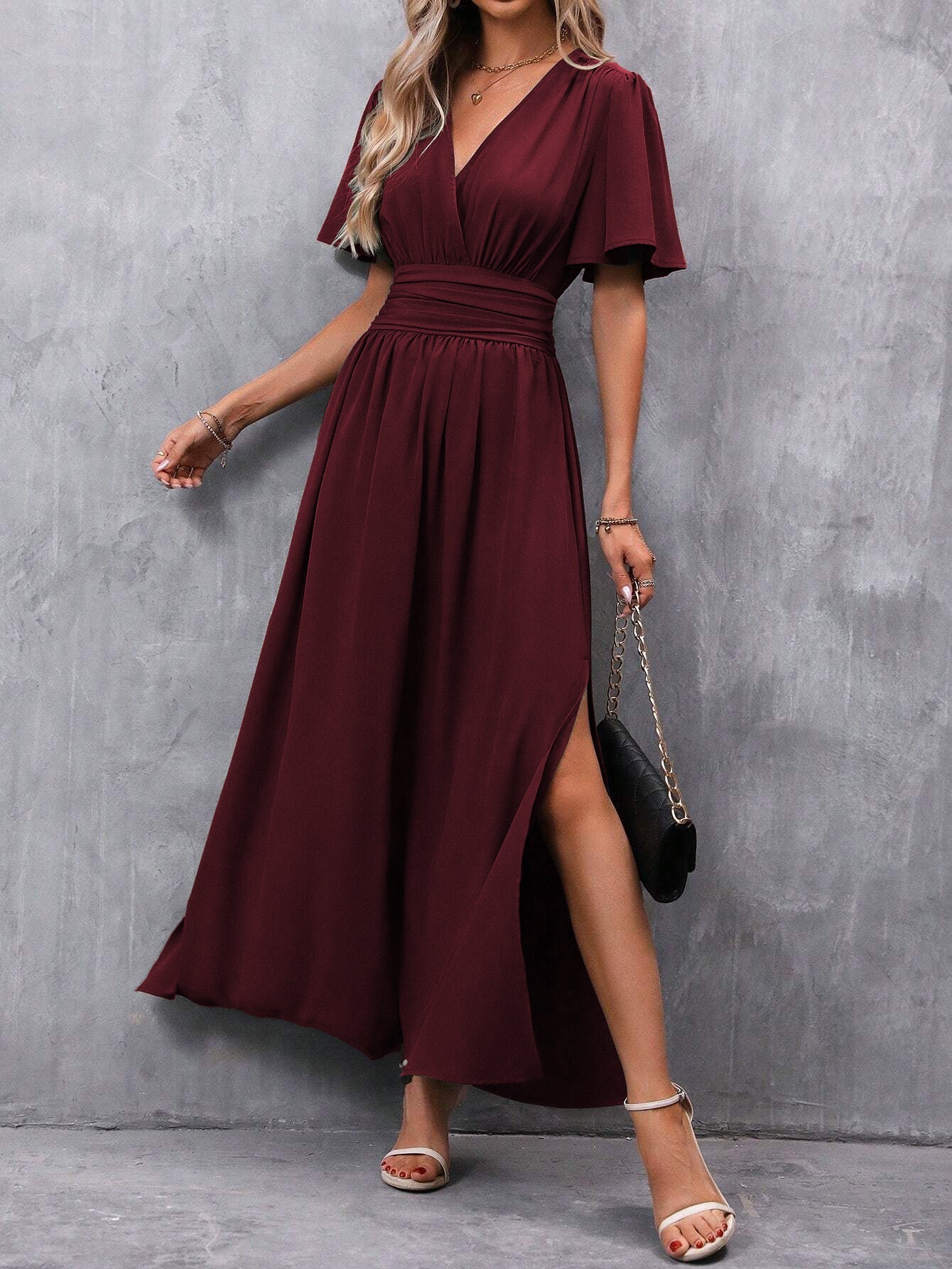 Elegant Women's Maxi Wrap Dress – Summer Dress for Weddings, Parties & Evenings – Plus Size – Boho & Chic Style