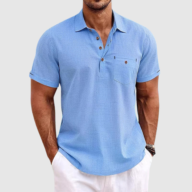 Eli | Men's Linen Polo Shirt