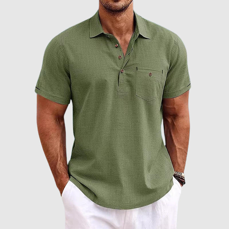 Eli | Men's Linen Polo Shirt