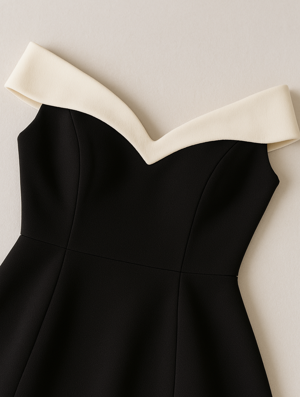 Heather | Timeless Off-Shoulder Contrast Minidress