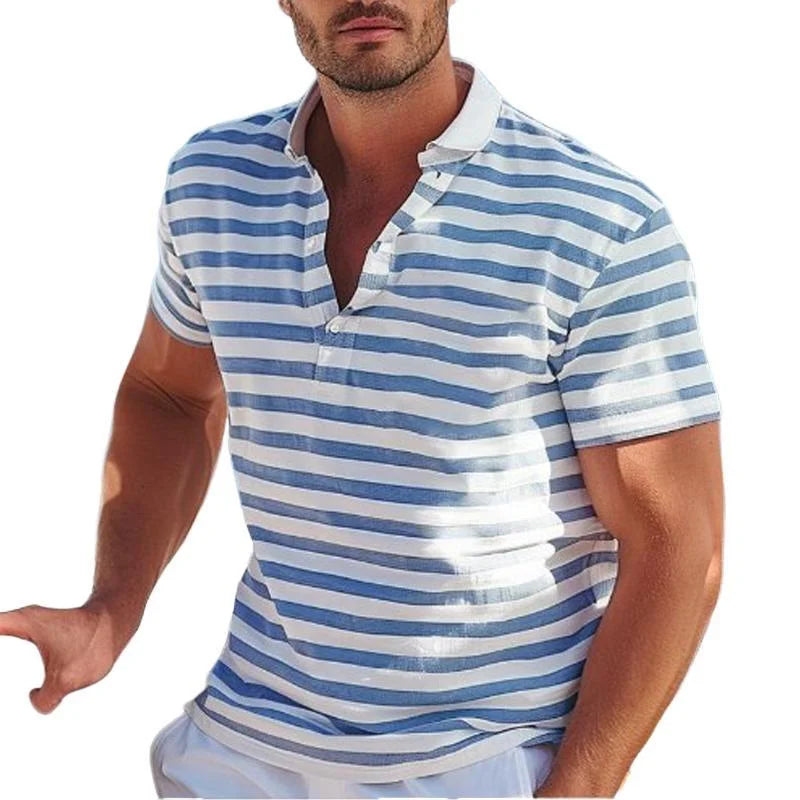Wout | Men's Retro Striped Polo Shirt