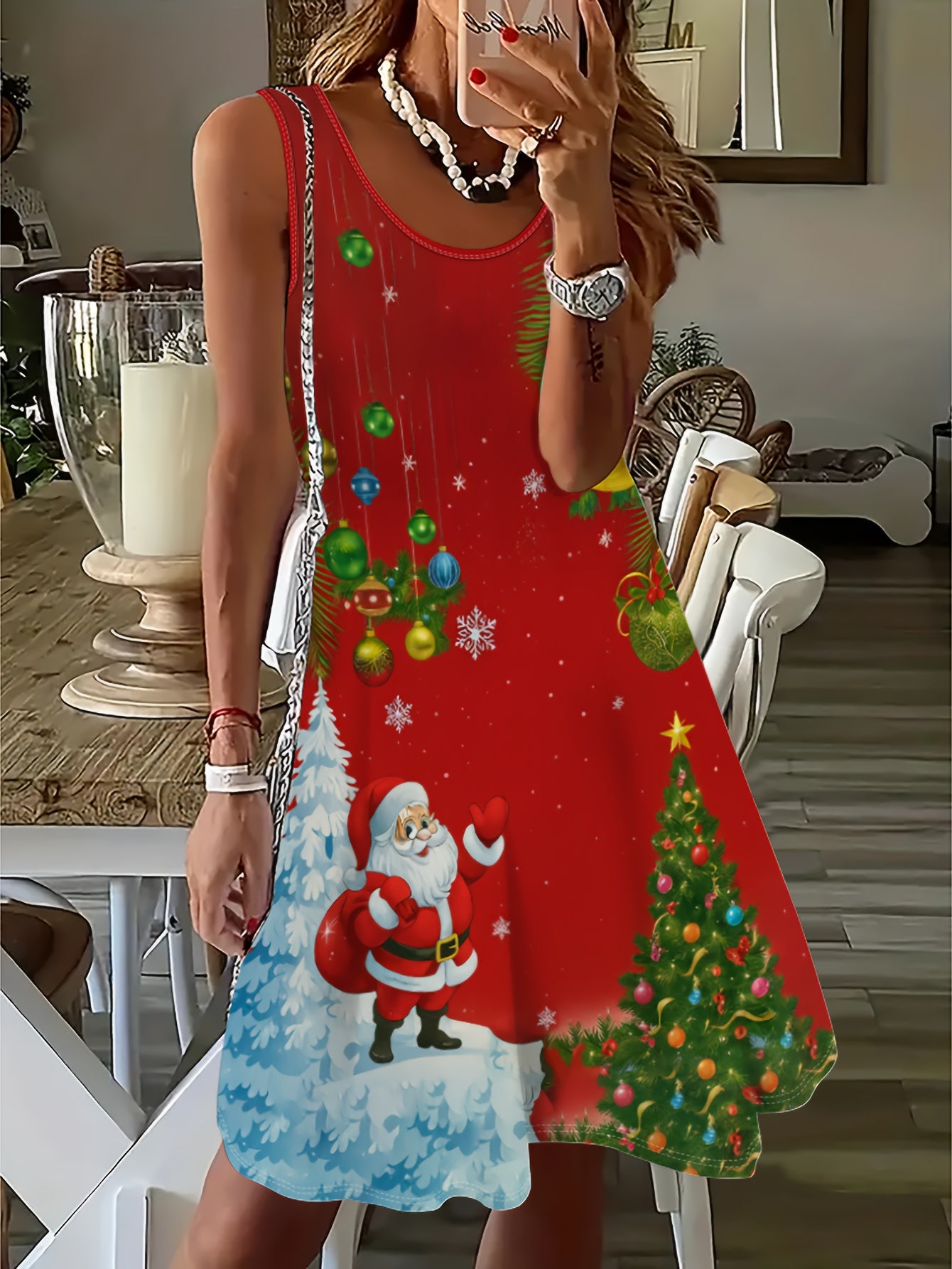 Eve – Festive Sleeveless A-Line Christmas Dress