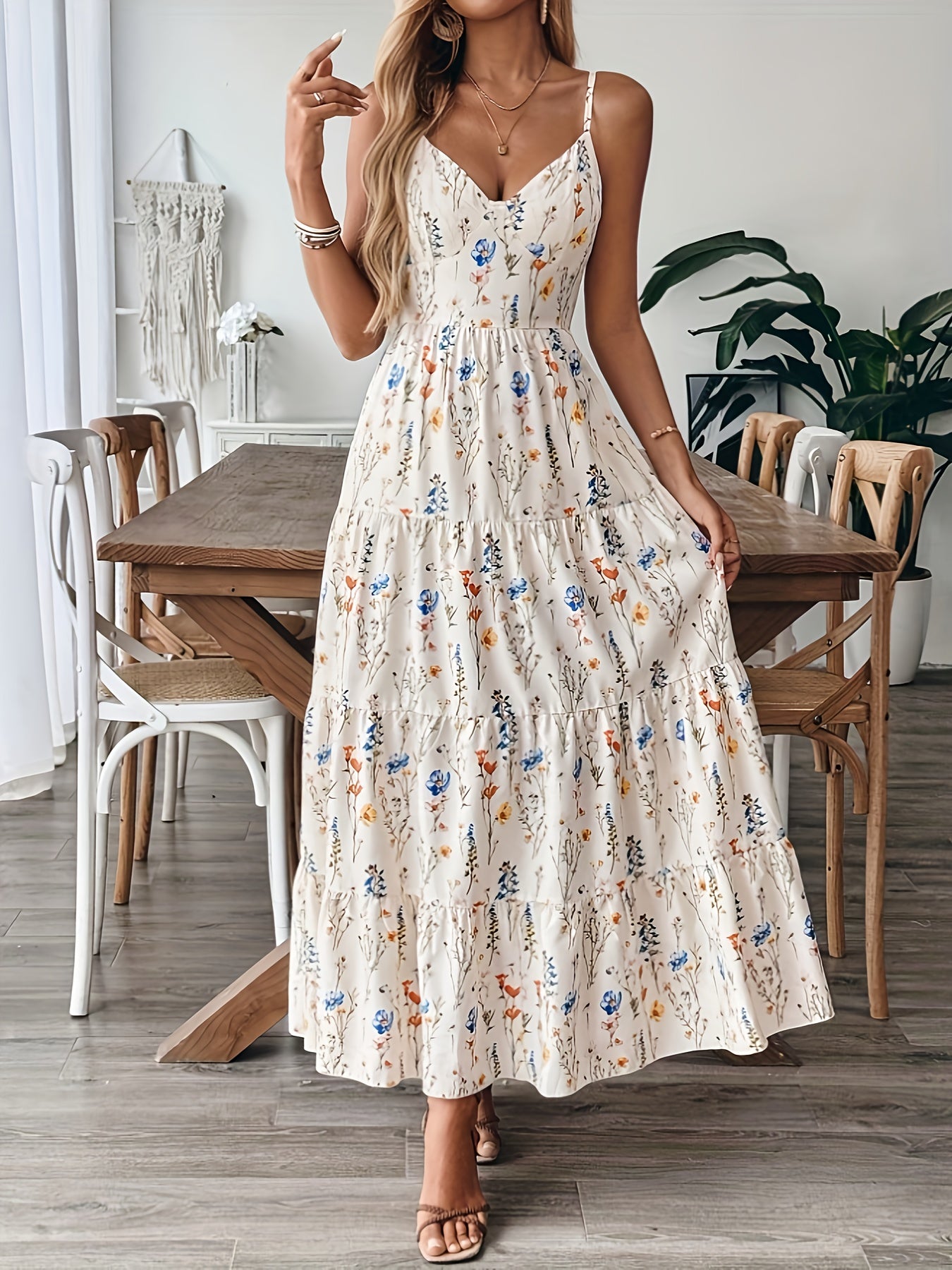 Aria – Floral Print Off-Shoulder Summer Dress