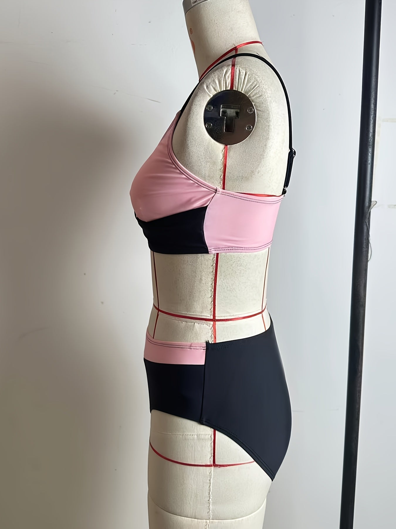 2025 New Sexy Split Color Bikini Two-Piece Swimsuit for Women Beachwear Purple